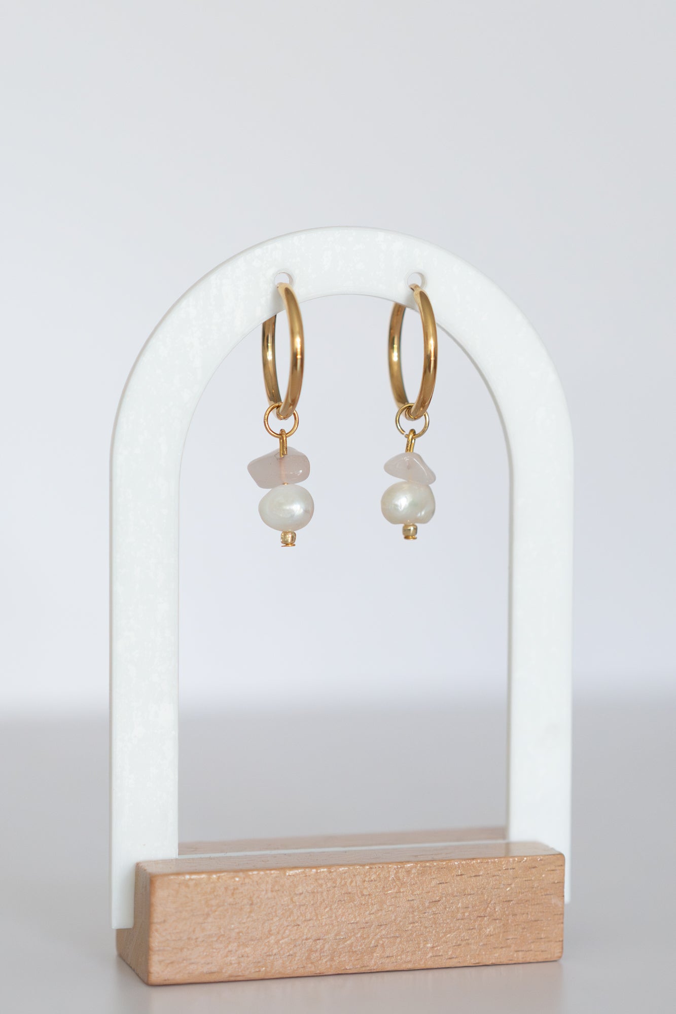 Ohrringe ROSENQUARZ PEARL